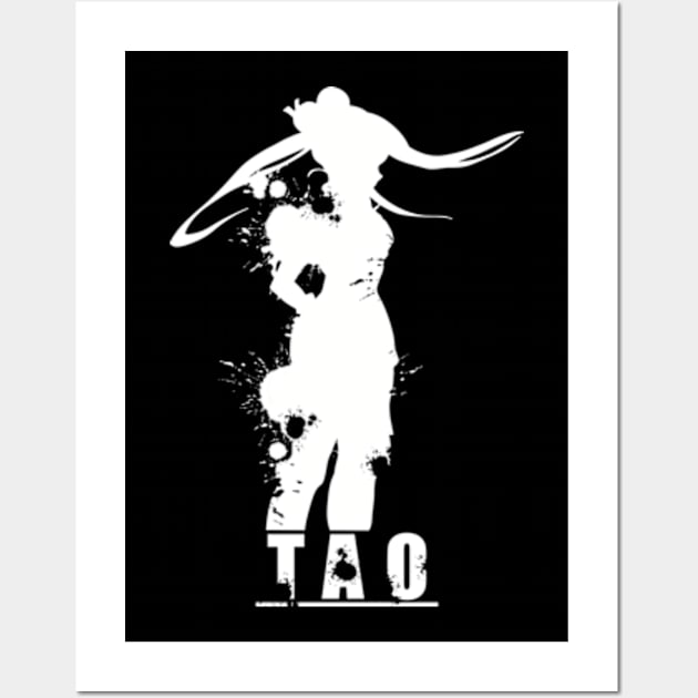 Tao Pink Qi / Martial Artist Girl Cool Simple Black and White Silhouette from I Was Reincarnated as the 7th Prince or Tensei shitara Dainana Ouji Datta node Anime TSDODN-8 Wall Art by Animangapoi